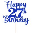 thumbnail image 2 of Cake Topper Kaoenla Feliz 27.º Cumpleaños Azul con Brillo, 2 of 8