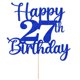 thumbnail image 2 of Cake Topper Kaoenla Feliz 27.º Cumpleaños Azul con Brillo, 2 of 8