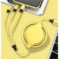 thumbnail image 1 of Línea de datos de extensión multifuncional portátil amarilla, línea de carga rápida de teléfono tres en uno de silicona líquida, 1 of 5