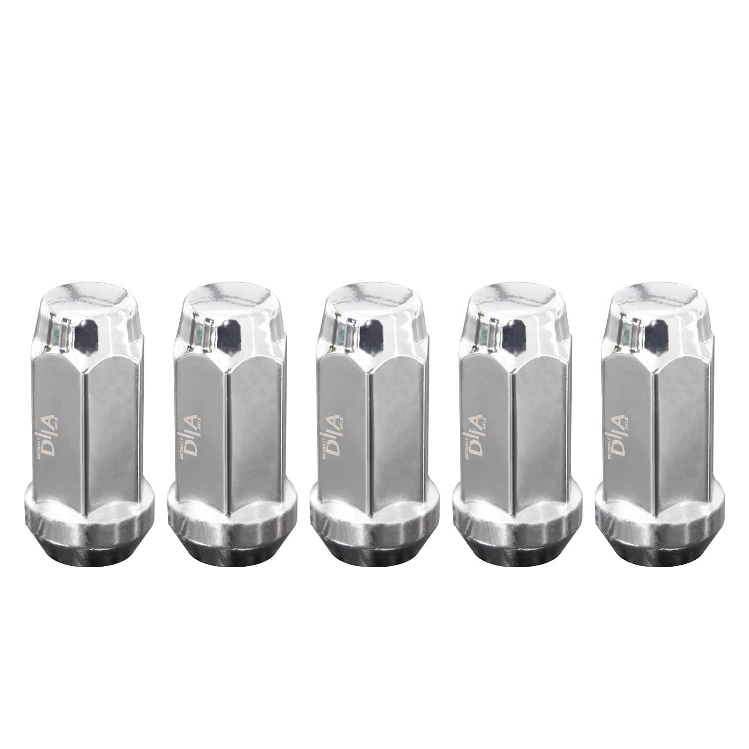 Detroit Axle - 1/2''-20 Chrome Wheel Lug Nuts Replacement for 2010-2019 Ford Taurus Flex Lincoln MKS MKT