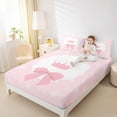 thumbnail image 3 of Erosebridal Pink Princess Crown Bed Sheets,Cartoon Cute Bowtie King Sheets For Kids Girls 4-Piece, 3 of 6