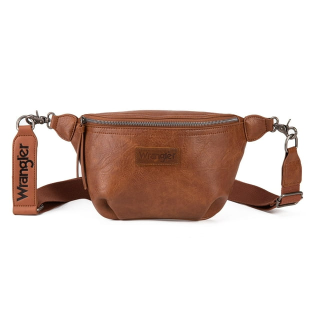 Fanny Pack Wrangler, tamaño grande, para mujer y hombre, color marrón