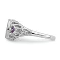 thumbnail image 4 of 14K White Gold Ring Band Gemstone Amethyst Oval Purple, Size 5, 4 of 5
