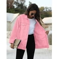 thumbnail image 2 of GHSDFBB Women's Oversized Mid Long Denim Jacket Jean Biker Coat, 2 of 7