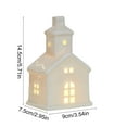 thumbnail image 3 of Ceramic Christmas Village Houses,LED Lighted Porcelain White Small House Tabletop Figurines, Light Up Christmas Decorations for Home Shelf Cabinet Table Winter Decor, 3 of 6