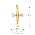 thumbnail image 3 of 14K Tri Color Gold Diamond Cut Crucifix Jesus Cross Stamp Religious Charm Pendant with 1.2mm Box Chain Necklace - 24", 3 of 4