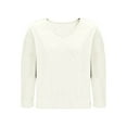 thumbnail image 5 of Kukoosong Women's Casual Solid Color V-Neck 3/4 Sleeve Crop Pull-On Blouse Shirt Tops with Notch Collar and Active Fit for Fashion Wear, 5 of 6
