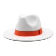 thumbnail image 1 of Sombrero Fedora de ala ancha para hombre y mujer, gorro de invierno con banda de cinta, color Beige, clásico, ideal para boda, iglesia, Bowler, nuevo, Formal, 1 of 4