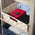 thumbnail image 2 of Home Basics Large Polyester Woven Strap Storage Bin With Handles, Ivory (6 Pack), 2 of 7