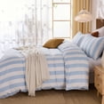 thumbnail image 4 of Rainbow Striped Duvet Cover Set Queen Size, 100% Cotton Bedding Set with Zipper Closure & 8 Corner Ties, Luxury Linen Like Bedding, Soft Breathable Comforter Cover for All Seasons, 4 of 12