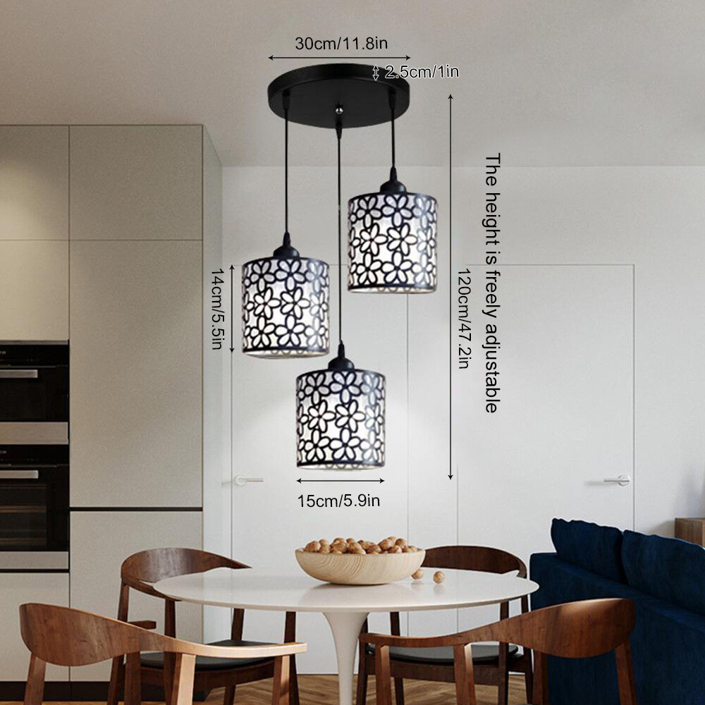 PEAKORA3-Head Modern  Ceiling Hanging Light Pendant Lamp Chandelier Dining Room Fixture