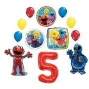 Sesame Street Party Supplies 5th Birthday Cookie Monster Elmo and Friends Balloon Bouquet