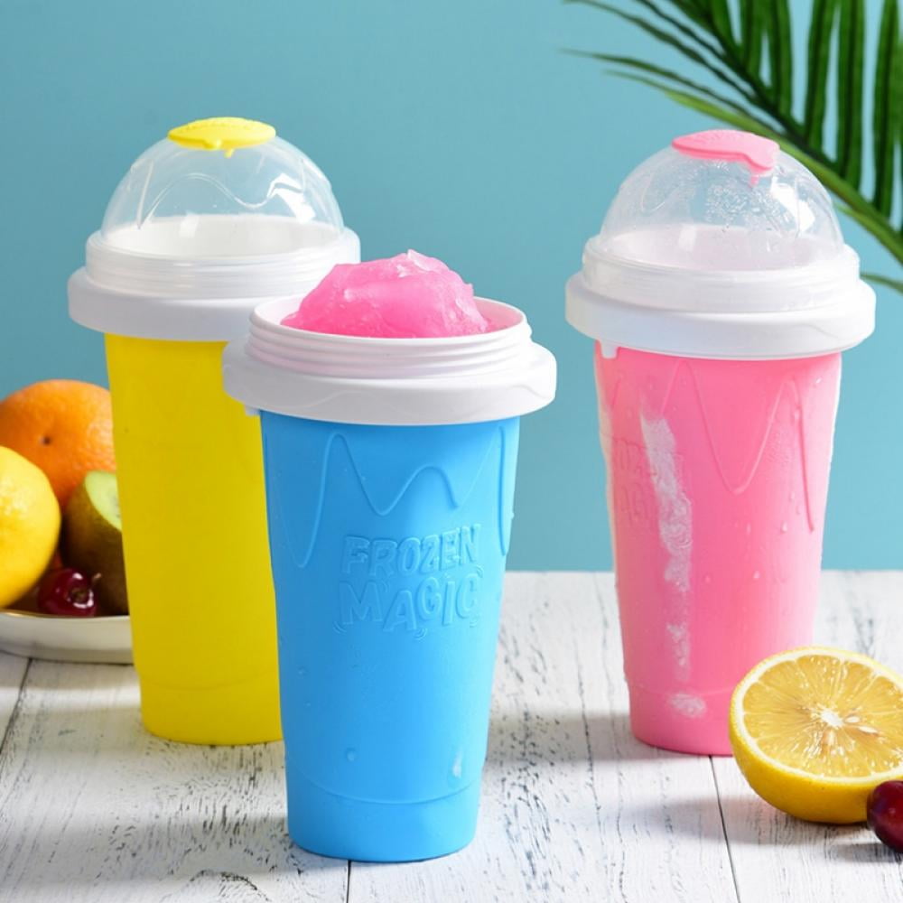 Travel Portable Double Layer Squeezing Silica Cup Pinch Cup Slushy Ice Cream Homemade Machines Cooling Cup DIY Magic Quick Frozen Smoothies Cup