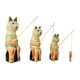 thumbnail image 2 of 3 piezas de estatuas de gatos, figuras decorativas, adornos creativos de madera para mesa. Verde naranja, 2 of 9