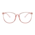 thumbnail image 3 of Oversized Round Horn Rimmed Eye Glasses Clear Lens Oval Frame Anti-Blue, 3 of 3