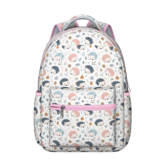 Hedgehog Pattern Backpack for School,Cute School Bag,Schoolbag with Adjustable Shoulder Straps & Padded Back,15.3"x11"x7.1".﻿