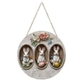 thumbnail image 1 of YWIYIUD 1PC Easter Wreath Rabbit Wooden Front Door Wreath 12 Inch, Easter Rabbit Eggs Wooden Sign, Round Easter Hanging Sign for Holiday Home Door Wall Farmhouse Decorations Indoors Outdoors, 1 of 9