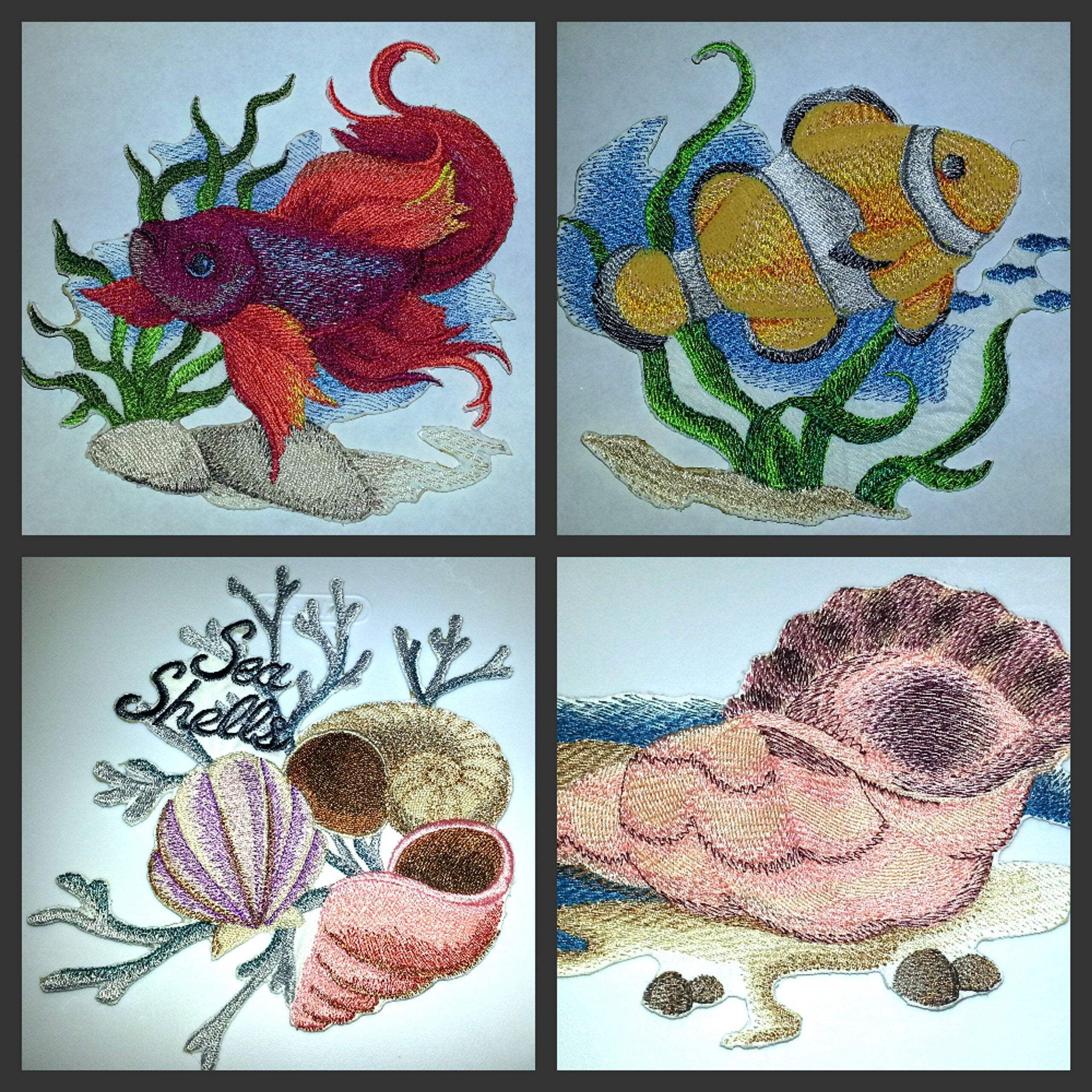 BeyondVision Ocean Calling Custom and Unique[ Betta Water Color Fish ] Embroidered Iron On/Sew Patch [6" x5"]