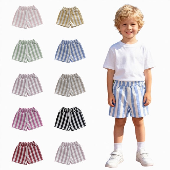Xudanell Toddler Boys Chino Shorts Summer Cloths Twill Shorts for Kids (Blue, 2-3 Years)