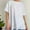 White, variant on TODOZO T Shirts for Women Loose Fit Casual Lightweight Soft Basic Tees Summer Loose Slit Pure Cotton Short Sleeved T Shirt for Women Comfortable Round Neck Solid Color T Shirt