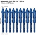 thumbnail image 4 of Concrete Drill Bit Set 4 Piece Multipurpose Carbide Tipped Triangular Bits 1/4" 5/16" 3/8" 1/2" for Tile Brick and Hard Stone Masonry Drilling, 4 of 9