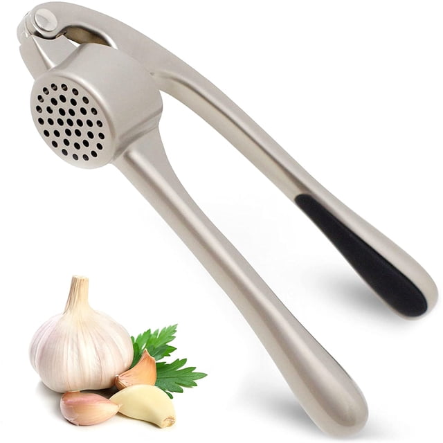 Prensa de ajo premium con mango ergonómico suave y fácil de apretar, diseño resistente extrae más pasta de ajo por diente, trituradora de ajo para nueces y semillas, picadora de ajo profesional y prensa de jengibre - por Zulay Vhermosa WMPH-717