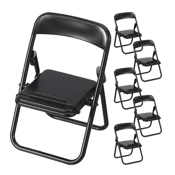 6 piezas mini silla plegable modelos de casa de muñecas muñecas en forma de silla soportes de teléfonos celulares bastidores
