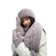 thumbnail image 4 of Sunloudy - Guantes tejidos para mujer, gorro, bufanda, suave, cálido, para invierno, color sólido, accesorios de moda para clima frío Sunloudy  moda, 4 of 8