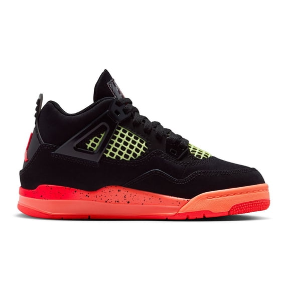 Little Kid's Jordan 4 Retro Black/Infrared 23-Bright Mango (II1269 001) - 1