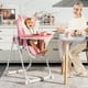 Babyjoy Chaise Haute Chaise d'Alimentation Pliable w/ 4 Roues Verrouillables Rose – image 2 sur 10