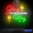 thumbnail image 3 of Handmadetneonsign Glory to The Newborn King Neon Sign, Jesus Birth Led Sign, Christian Christmas Quote Wall Decor 82266, 3 of 5