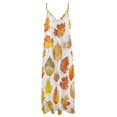 thumbnail image 4 of Autumn Harvest Maple Leaves Thanksgiving Sleeveless Dress Women's Luxury Party Dress Birthday Dresses for Women, 4 of 7