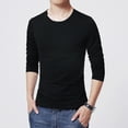 thumbnail image 2 of MYG Hommes Col Rond Manches Longues T-Shirts Décontracté Slim Fit T-shirt Fitness Sport Tops, 2 of 9