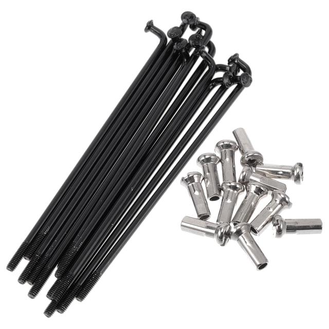 Rayos de bicicleta Unique Bargains 14G, rayos de rueda de bicicleta de acero inoxidable 304, 1 juego negro de 74 mm