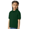 thumbnail image 3 of Gildan Youth DryBlend Jersey Polo, Short Sleeve Shirt, Classic Fit, Forest Green, Sizes S-XL, Pack 1, 3 of 7