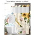 thumbnail image 4 of No Hook Cloth Fabric Shower Curtain with Snap in Liner, Sunflower Waterproof Shower Curtains Set with See Through Top Window, Farmhouse Floral Bee Brown Vintage Pink Yellow Bath Curtains 72"x78", 4 of 6