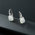 thumbnail image 4 of Gem Stone King 4.00 Ct Oval Cabochon White Simulated Opal 925 Sterling Silver Earrings, 4 of 4