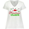 thumbnail image 3 of Inktastic Mawmaw Claus with Christmas Santa Hat and Snowflakes Women's Plus Size V-Neck T-Shirt, 3 of 5