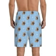 thumbnail image 3 of Kdxio Brown French Bulldog Print Mens Sleep Shorts Bottoms Soft Comfy Pajama Wear Pants with Drawstring Pockets, 3 of 7