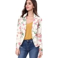 thumbnail image 1 of INSPIRE CHIC Women's Allover Long Sleeve Notched Lapel Open Front Blazer, 1 of 6
