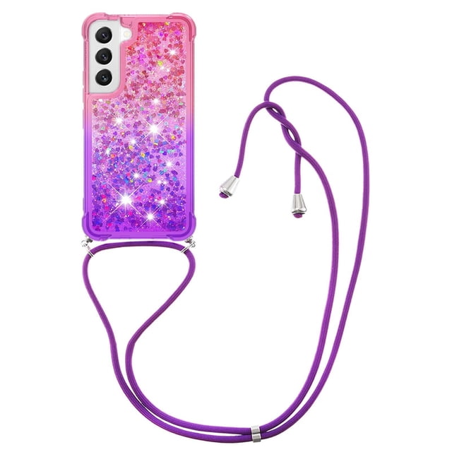 Funda para Samsung Galaxy S23 Plus 5G Brillantina Líquida Divertida Reluciente y con Cristales en Movimiento Cuerpo Cruzado con Cordón Ajustable