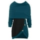 thumbnail image 4 of Puntoco-suéter de talla grande para mujer, cuello redondo, manga larga, botón liso, tops asimétricos, liquidación de Navidad Puntoco Puntoco-5087, 4 of 7