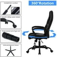 thumbnail image 4 of Dkeli Ergonomic Gaming Chair Massage Computer Desk Chair Adjustable PU Leather High Back Office Chair Rolling Swivel Chair with 360 Degree Rolling Wheels & Lumbar Support for Women, Men, 4 of 8
