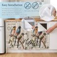 thumbnail image 5 of Country Birds Cabinet Curtain 35"Wx35"L,Dustproof Under Sink Skirt W/ Self Adhesive Tape,Envelope Postmark Vintage Farmhouse Botancial Cabinet Curtain Cover for Kitchen Sink,Bathroom Vanity, 5 of 9