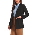 thumbnail image 2 of INSPIRE CHIC Women's Notched Lapel Collar One Button Office Suit Jacket Blazers S Black, 2 of 6