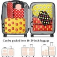 thumbnail image 5 of Compression Packing Cubes for Suitcases, 6 Set Travel Luggage Organizer Bags Lightweight Waterproof Smell Proof Red Dots Packing Cubes as Travel Accessories for Women, 5 of 6