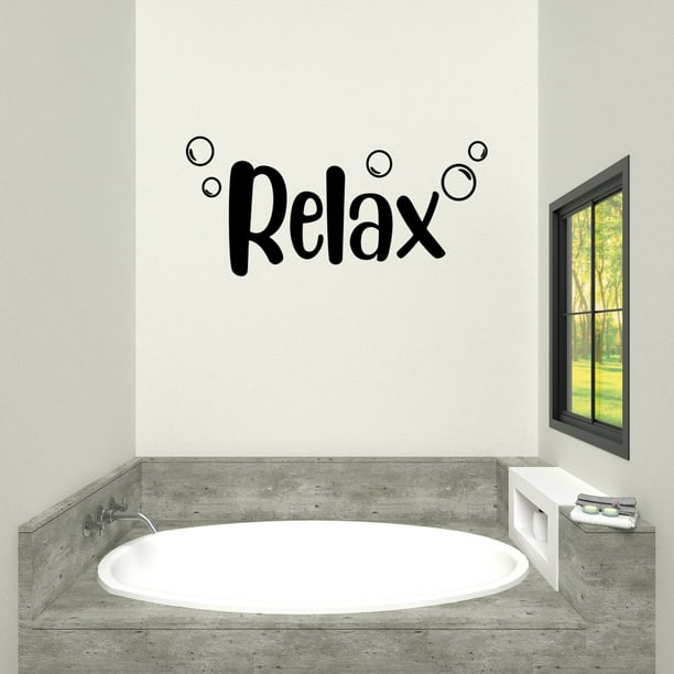 Relax Wall Decal Relax Sign Bathroom Wall Decor Bathroom Sign Bathroom