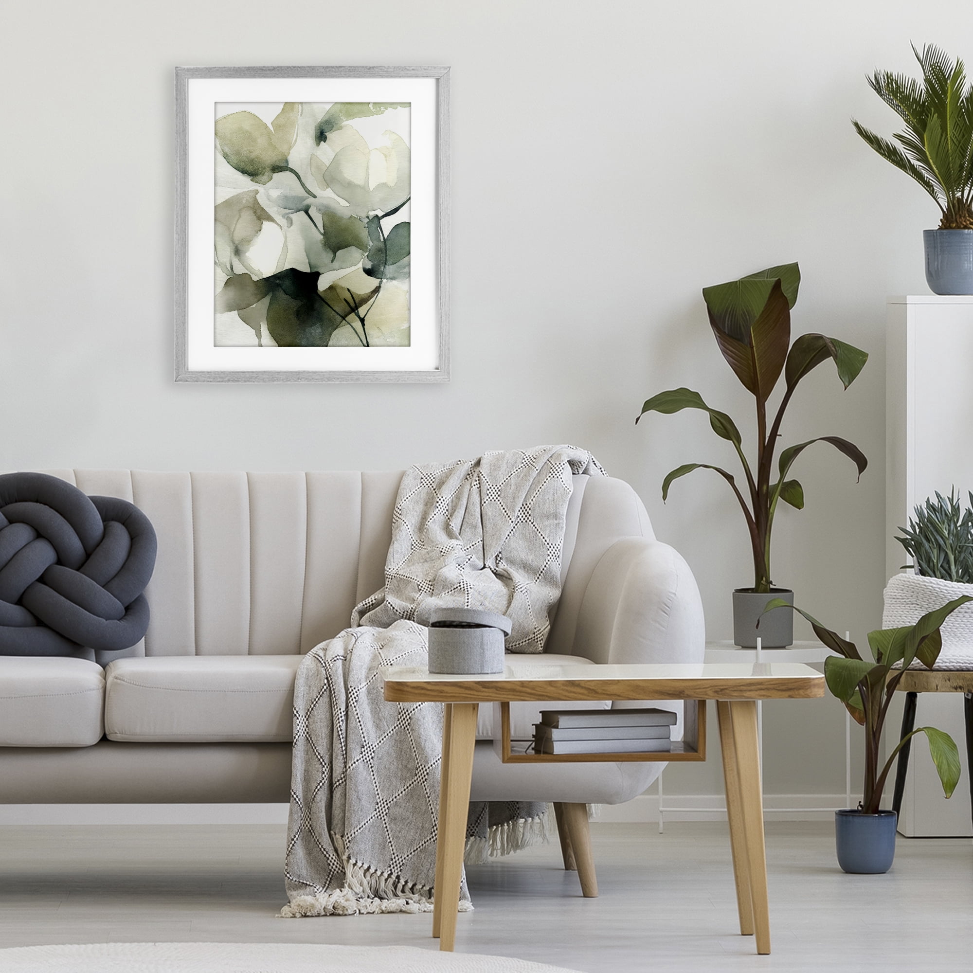 Stupell Industries Flowing Floral Branches Gray Framed Print Under Glass, design by Svetlana Aleynikova