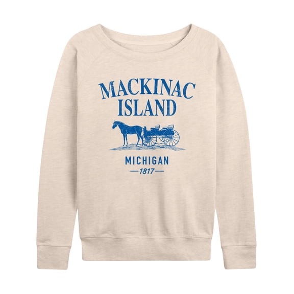 Instant Message - Mackinac Island Lightweight French Terry Wide Neck Long Sleeve Graphic Shirt