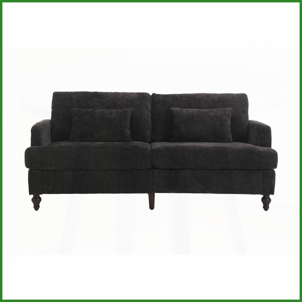 Mid Century Modern Chenille 2-Seat Loveseat Sofa with Solid Wood Frame - Ideal for Living Room & Bedroom